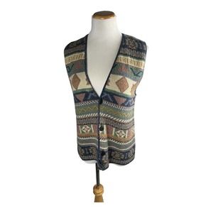 The Sweater Shop Aztec Indie Western Boho Knit Sweater Vest Small‎